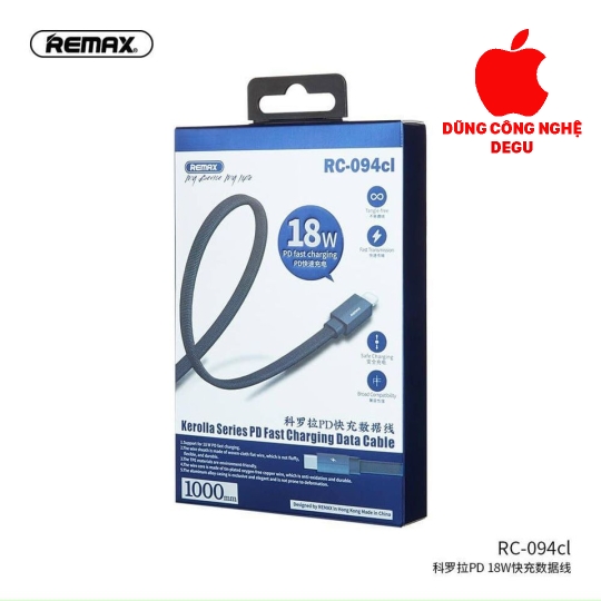 CÁP IPHONE 18/20W SẠC NHANH CHÍNH HÃNG REMAX SIÊU BỀN(không kèm cốc )