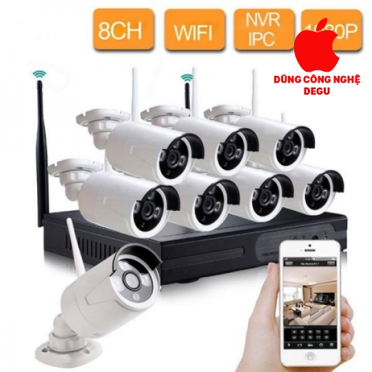 BỘ KIT CAMERA WIFI 8 KÊNH HD NVR K960820 - 1 ĐẦU GHI + 8 MẮT CAMERA 1080P - QUAN SÁT N